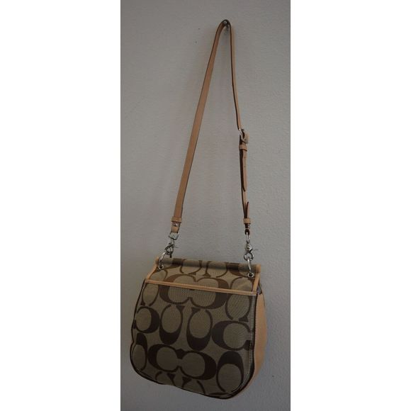 Coach Willis Brown Signature Canvas Leather ''70th Anniversary'' Crossbody Bag - Picture 6 of 16